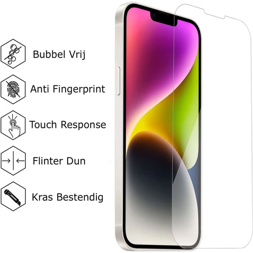 MobiQ Glazen Screenprotector iPhone 16e - Transparant