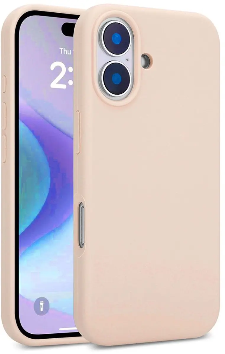 MobiQ Liquid Silicone Hoesje iPhone 16 Plus - Roze - 46-00138