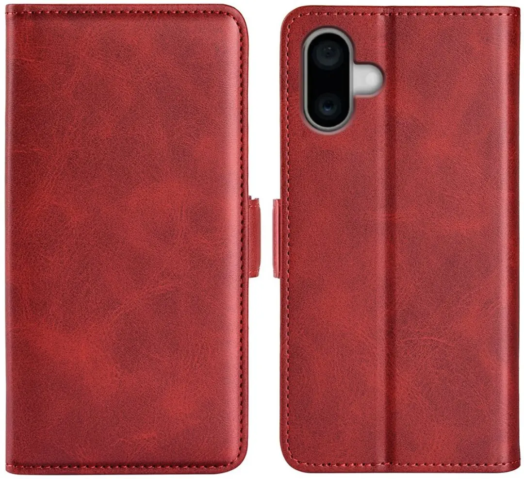 MobiQ PU Lederen Wallet Case iPhone 16 - Rood - MPN 46-00072