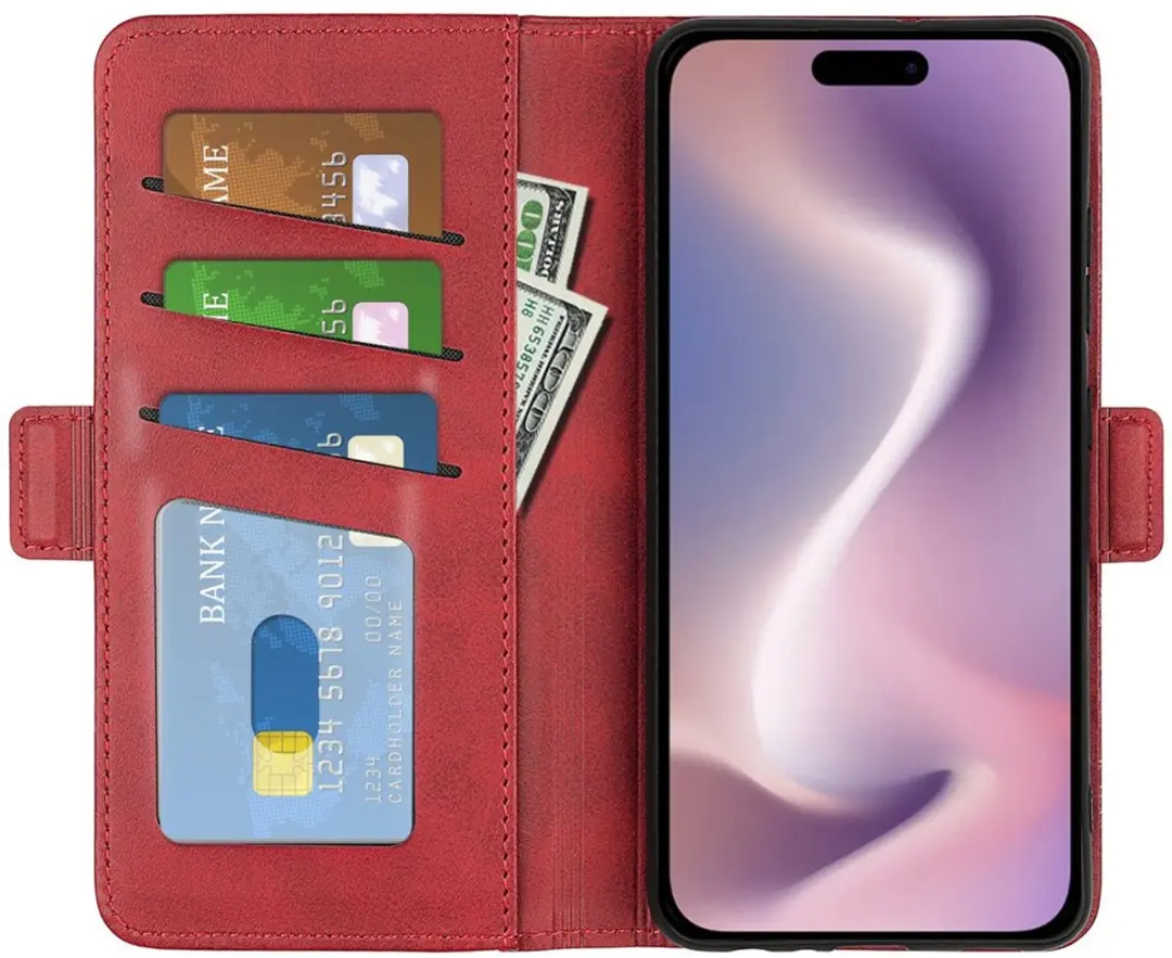 MobiQ PU Lederen Wallet Case iPhone 16