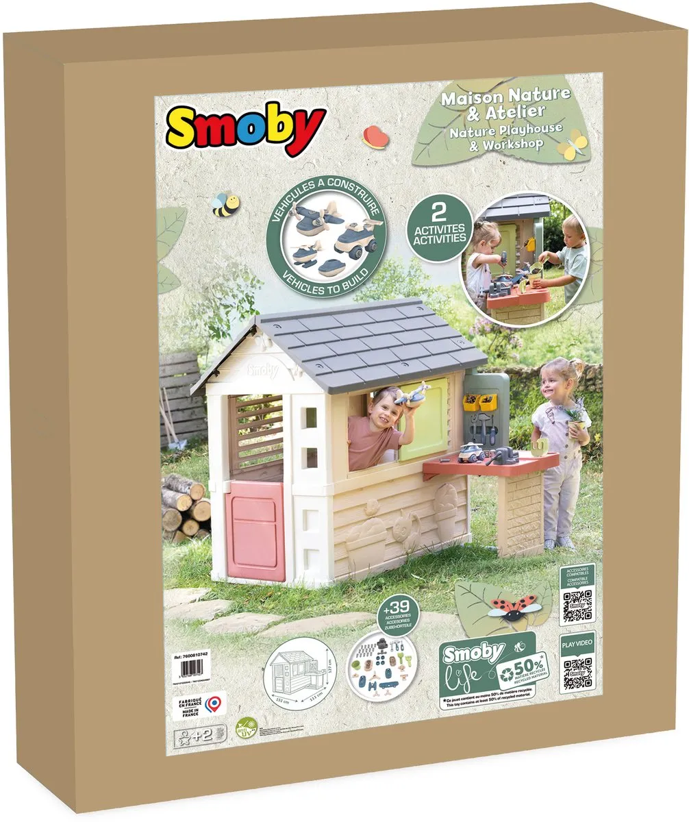 Smoby Life Speelhuis Werkbank DHZ 7600810742 - Beige/Grijs/Groen/Rood/Wit