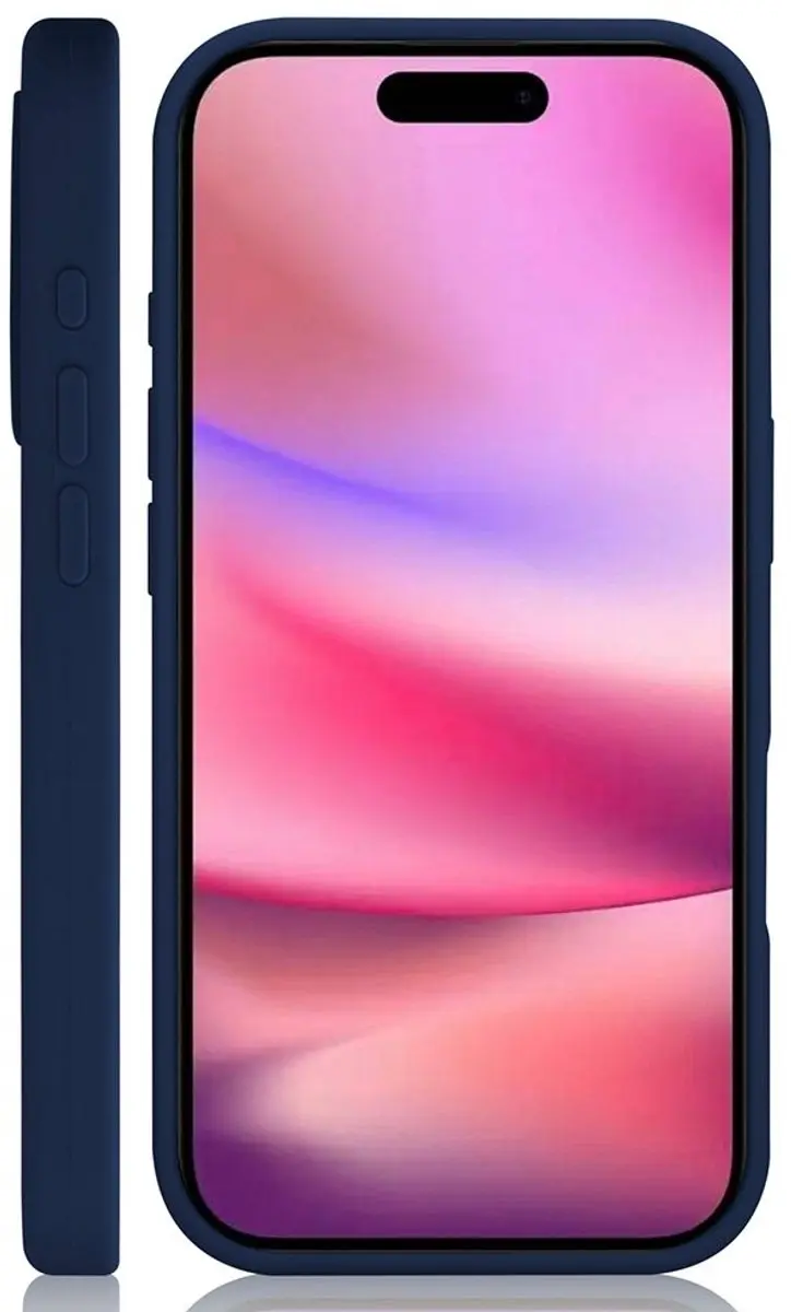 MobiQ Liquid Silicone Hoesje iPhone 16 Pro 46-00254 - donkerblauw
