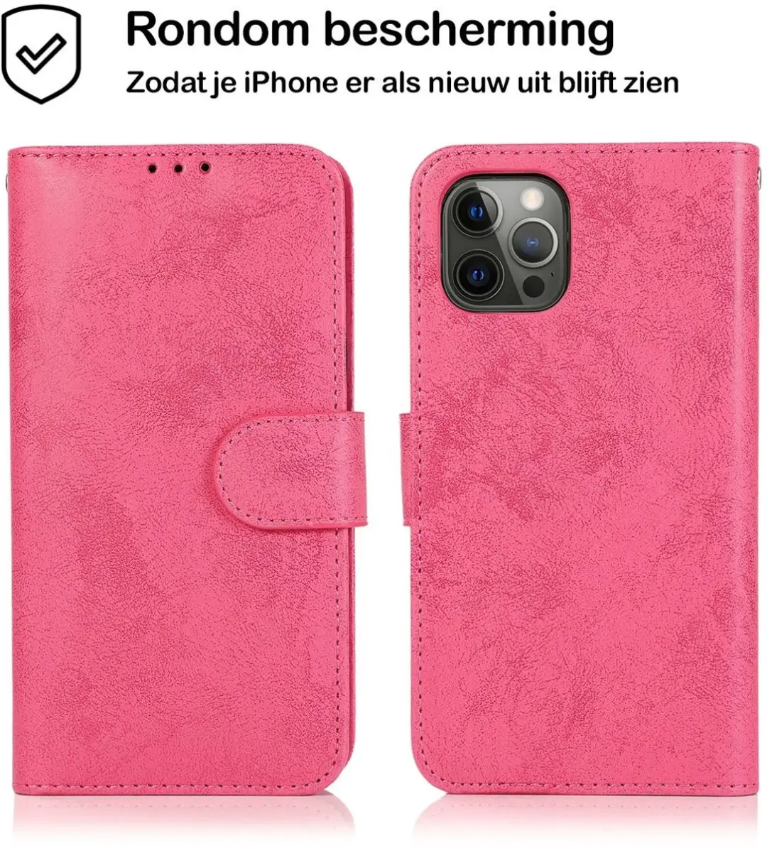 MobiQ 2-in-1 Hoesje iPhone 15 Pro - 3 Pasjes - Roze