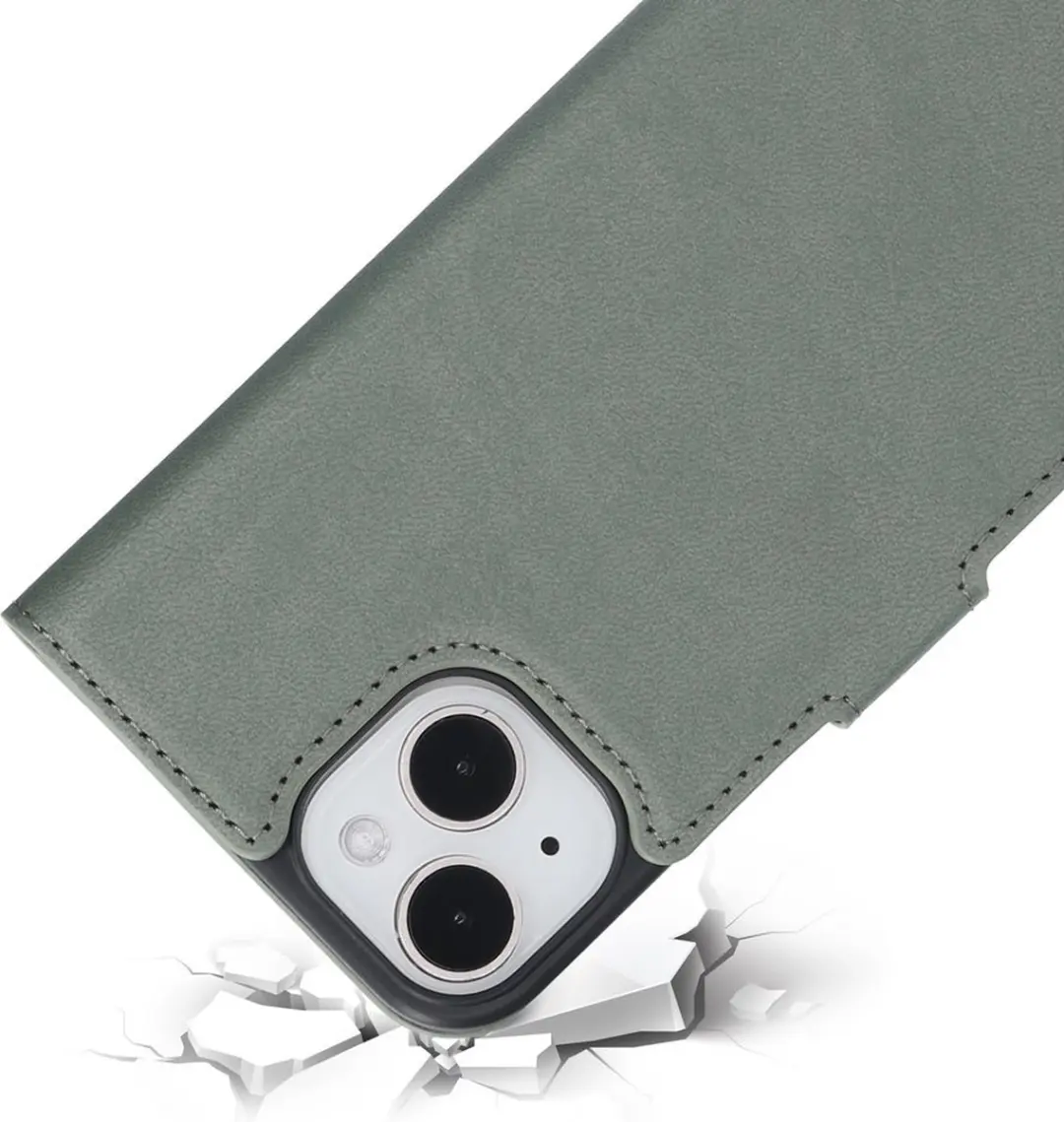 Mobiparts MP-124383 Wallethoesje iPhone 13/14/15 - Eco Leer Groen