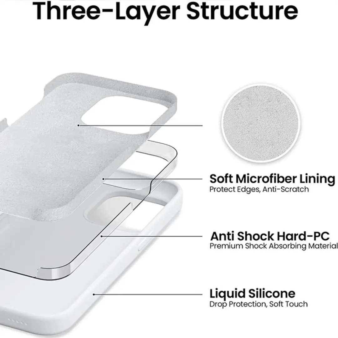 MobiQ Liquid Silicone Hoesje iPhone 15 Pro - wit
