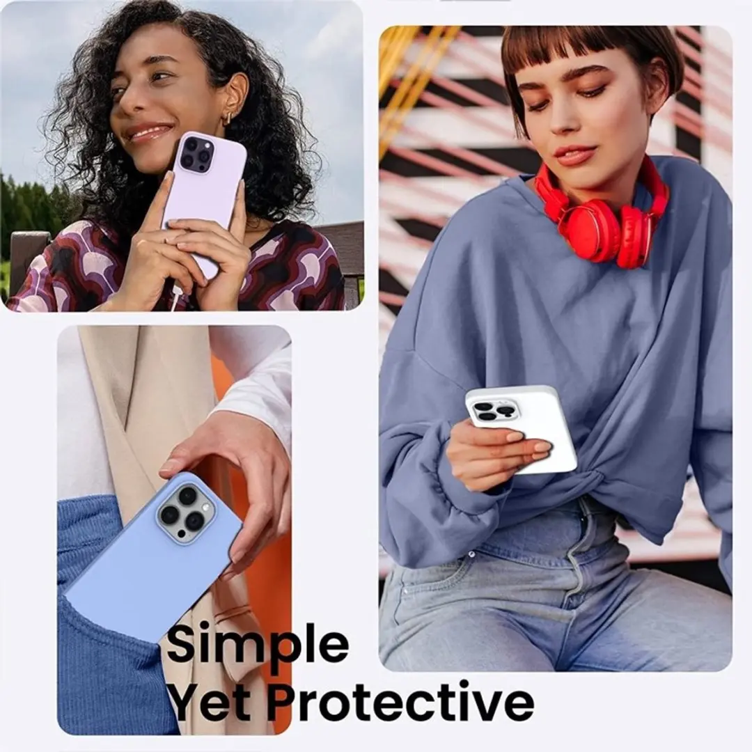 MobiQ Liquid Silicone Hoesje iPhone 15 Pro - wit