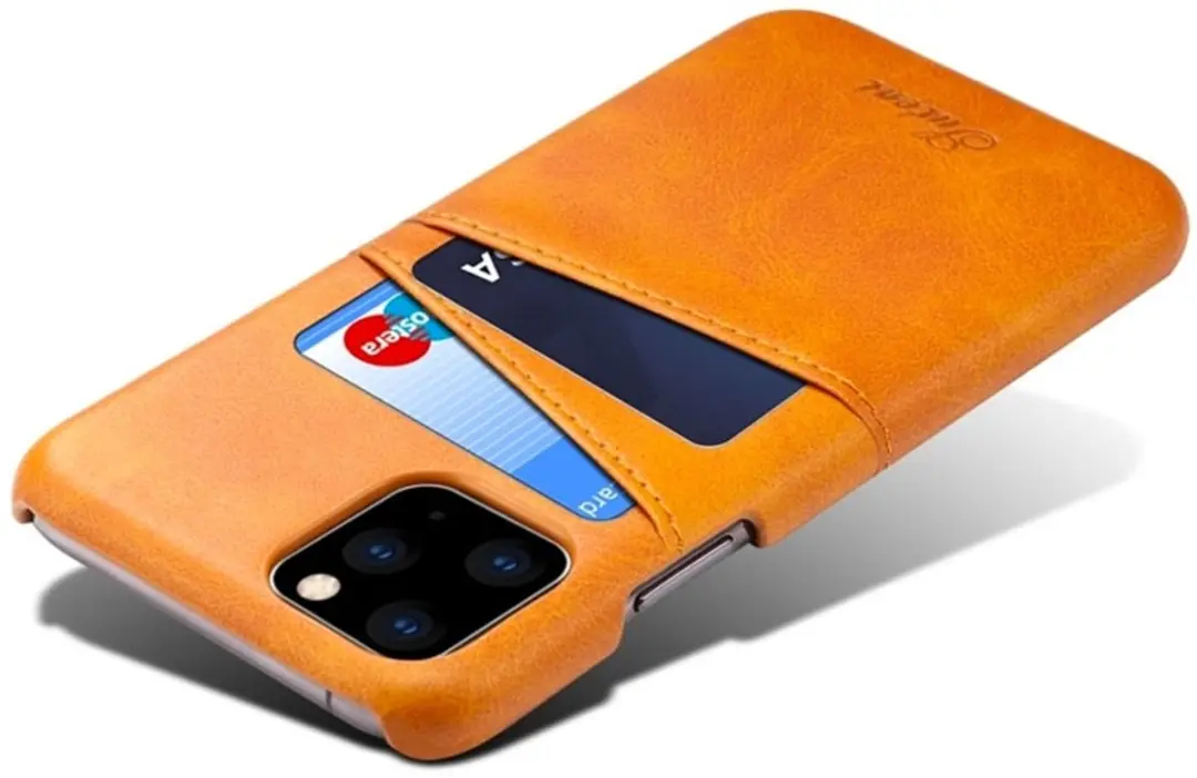 MobiQ iPhone 11 Leer Pashoesje - 2 Pasjes - tan brown