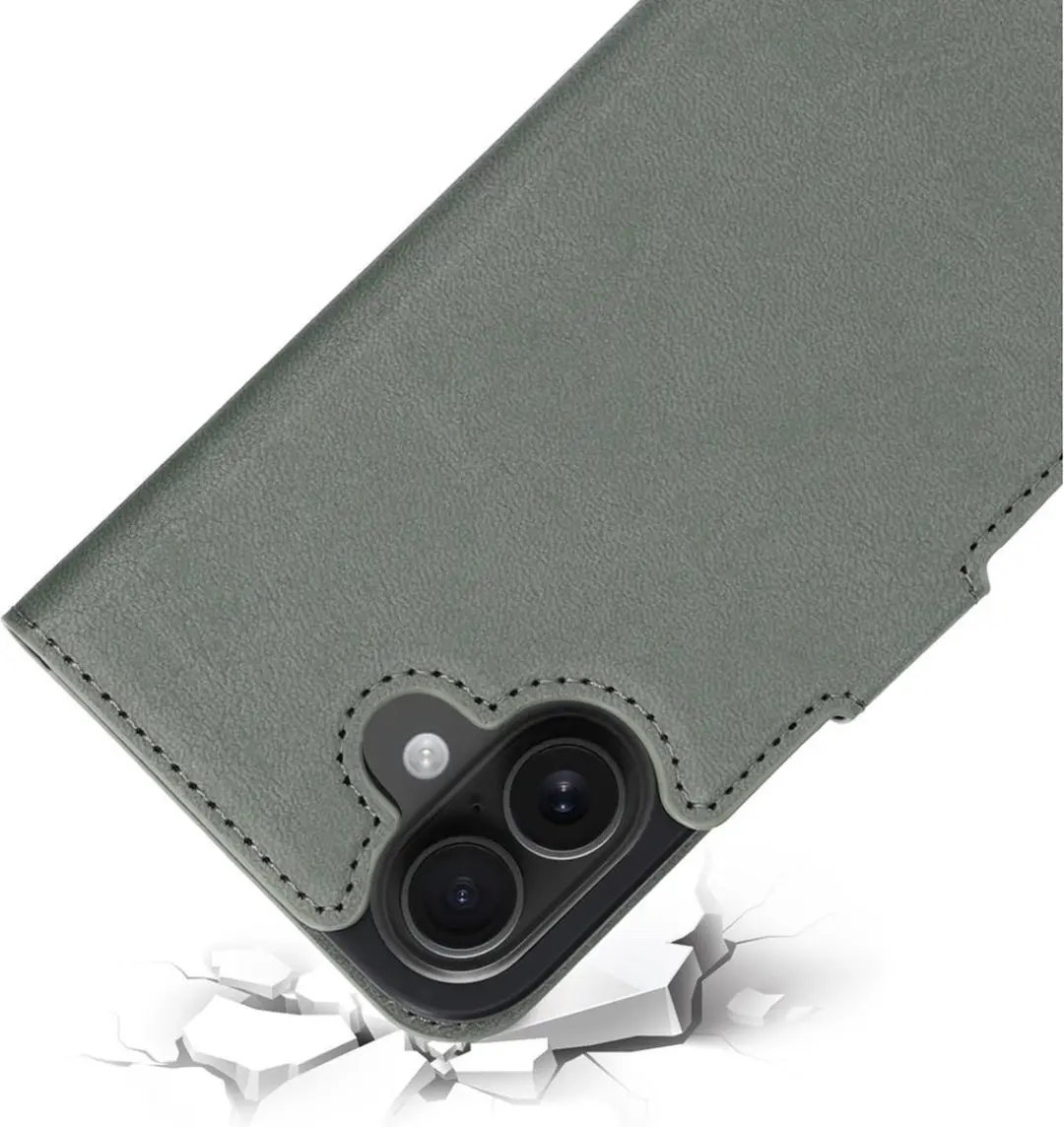 Mobiparts MP-127618 Hoesje iPhone 16 - Wallet Eco Leer Groen