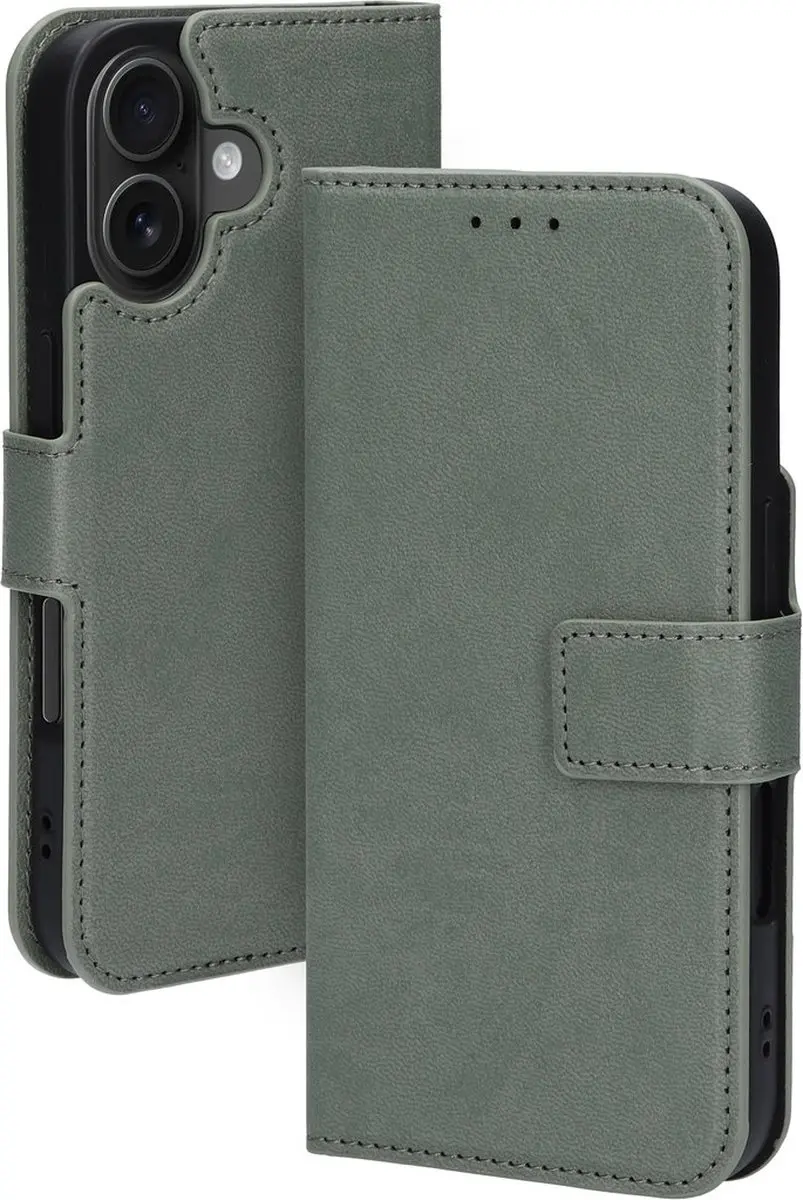 Mobiparts MP-127618 Hoesje iPhone 16 - Wallet Eco Leer Groen - afbeelding 6 van 6