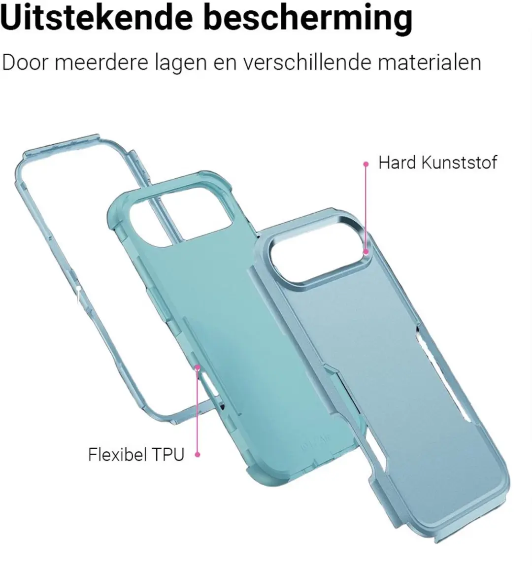 MobiQ Layered Armor Hoesje 46-01301 - iPhone 17 Air - Turqoise