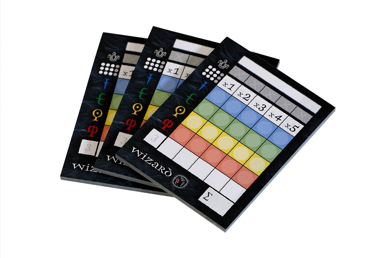 999 Games Wizard dobbelspel - uitbreiding - drie stuks scoreblokken