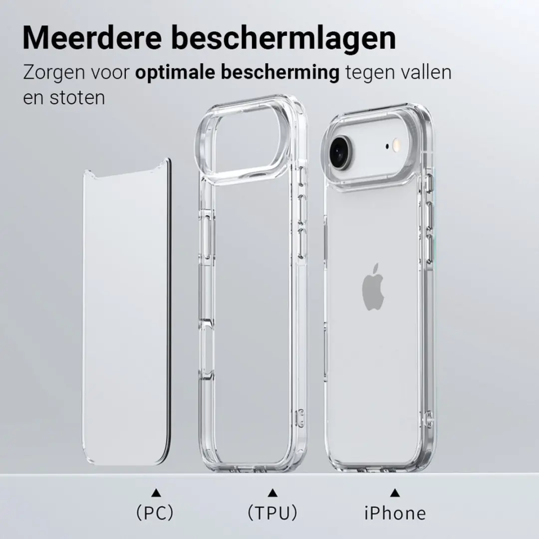 MobiQ Hard Back TPU Clear Case iPhone 17 Air - smoke