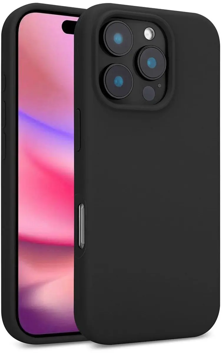 MobiQ Liquid Silicone Hoesje iPhone 16 Pro 46-00253 - Zwart