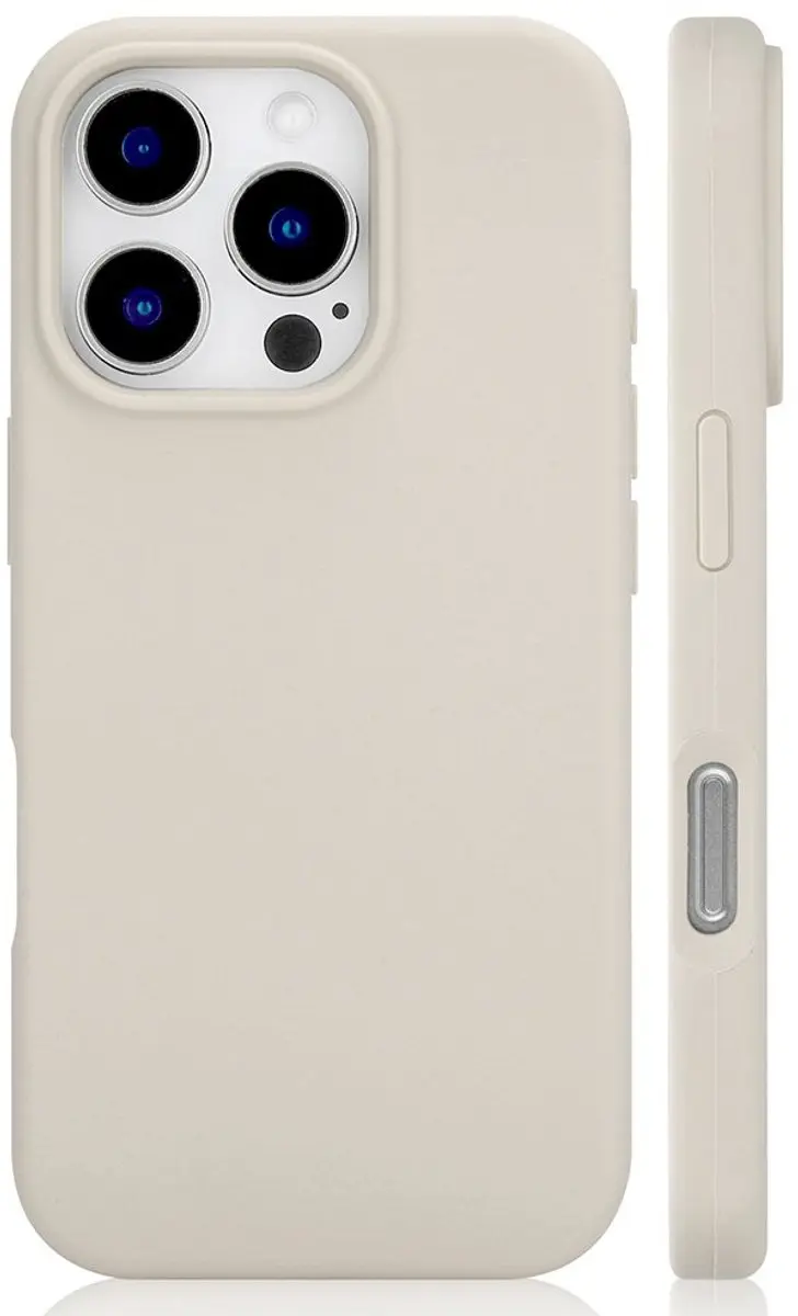 MobiQ Liquid Silicone Hoesje iPhone 16 Pro 46-00262 - Lichtgrijs
