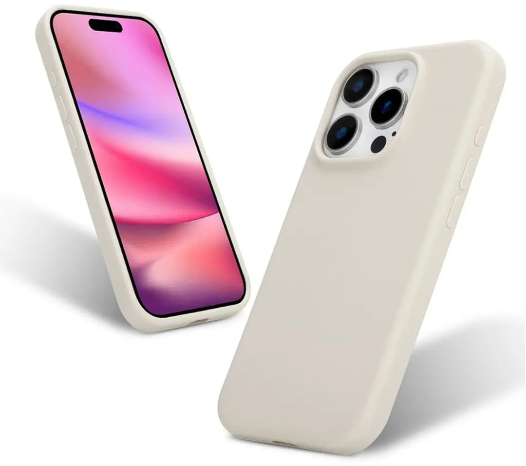MobiQ Liquid Silicone Hoesje iPhone 16 Pro 46-00262 - Lichtgrijs