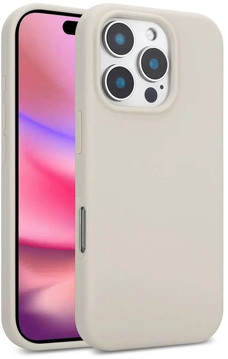 MobiQ Liquid Silicone Hoesje iPhone 16 Pro 46-00262 - Lichtgrijs