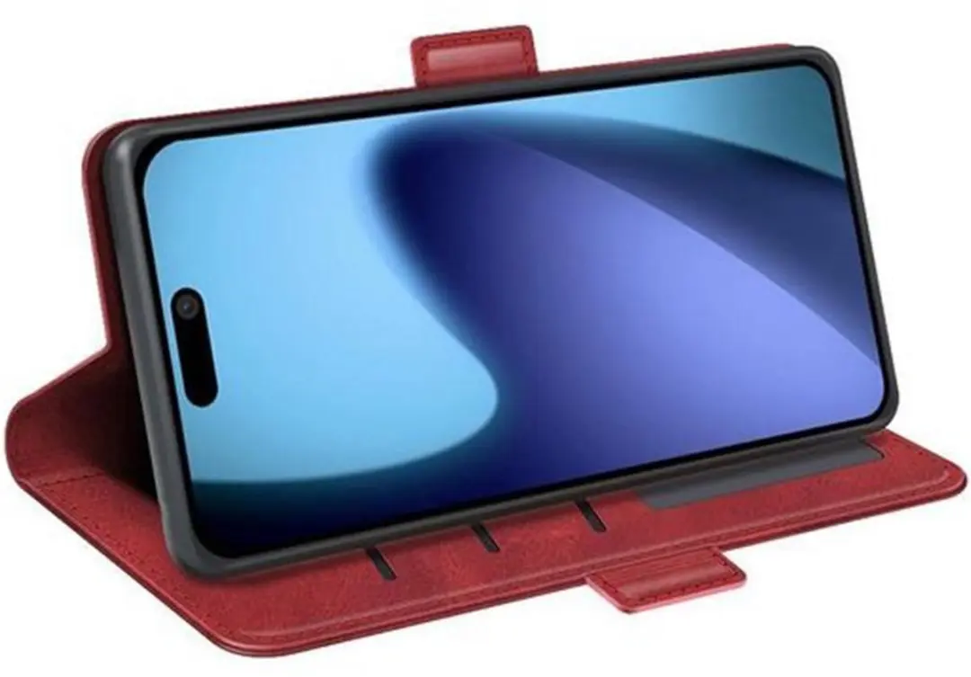 MobiQ PU Lederen Wallet Hoesje iPhone 17 Air - Rood - MPN 46-01286