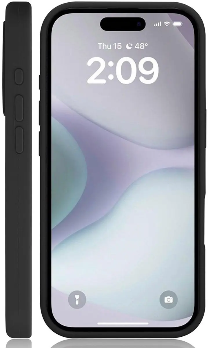 MobiQ Liquid Silicone Hoesje iPhone 16 Plus 46-00135 - Zwart