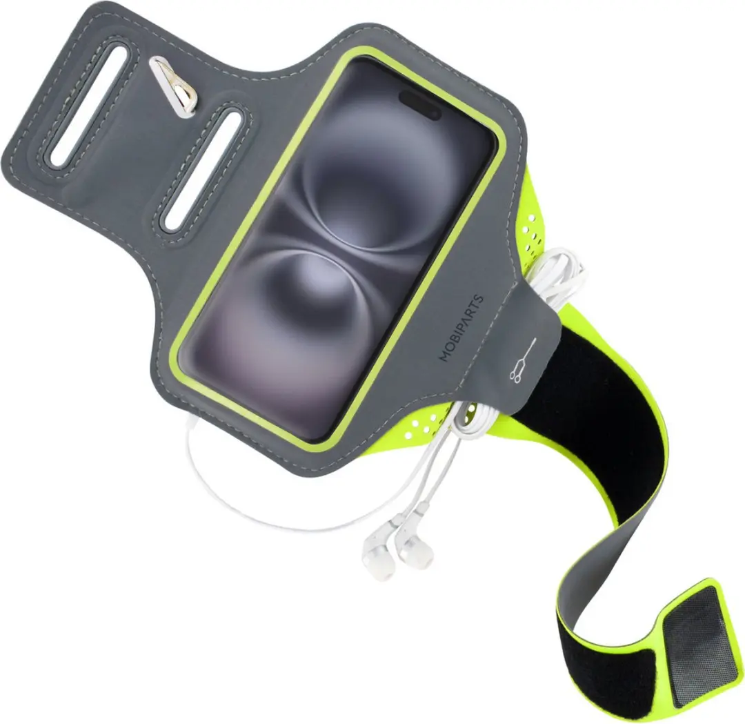 Mobiparts Hardlooparmband iPhone 16 MP-127240 - Groen