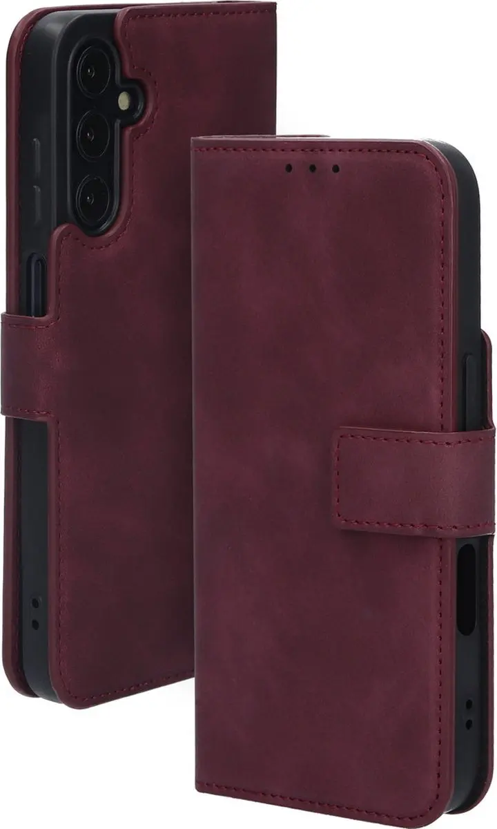 Mobiparts MP-128071 Hoesje Samsung Galaxy A15 - Wallet - Eco Leer - Paars/Rood