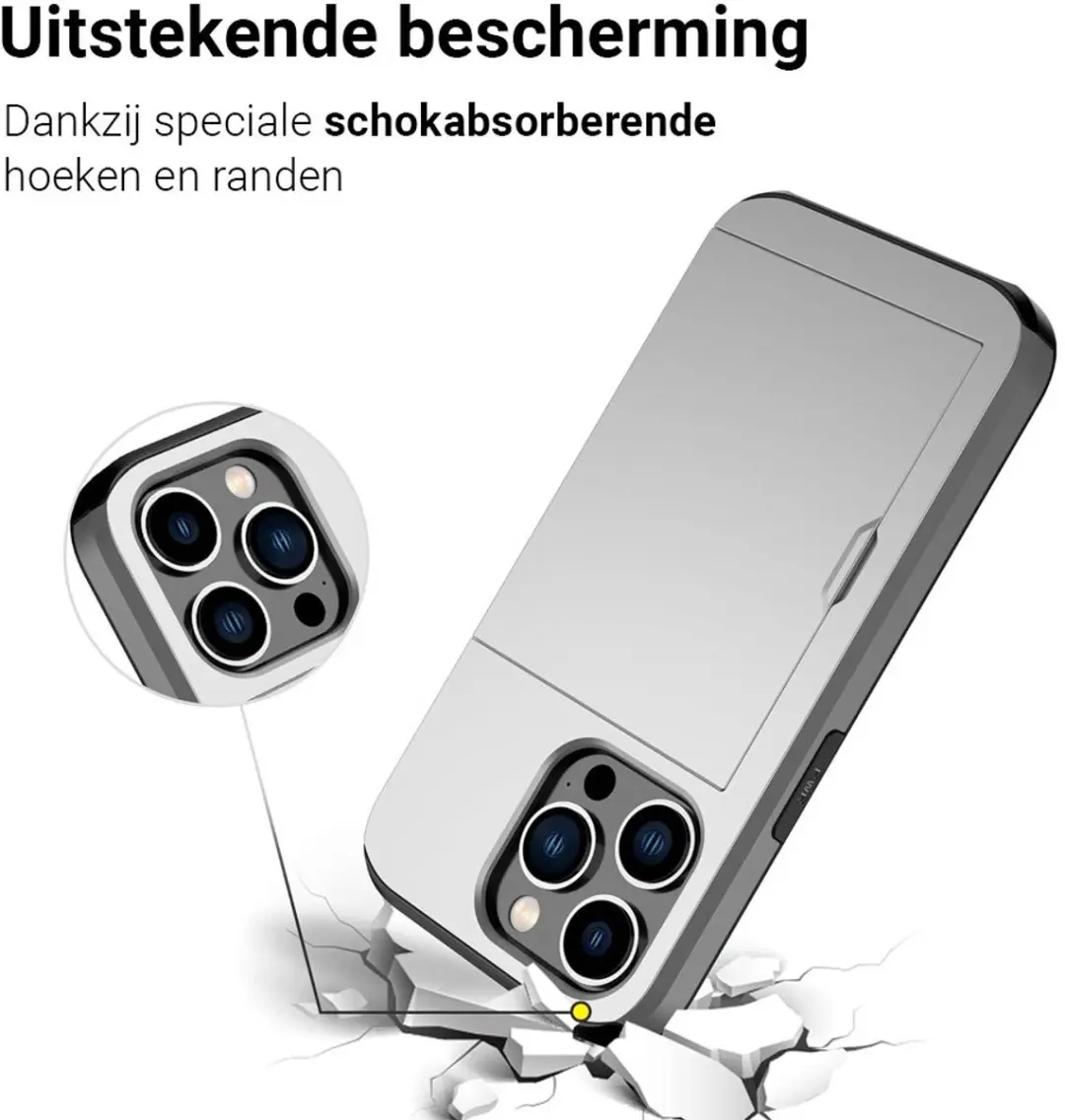 MobiQ Hoesje iPhone 15 Pro - Pashouder Grijs - MPN 13-02795