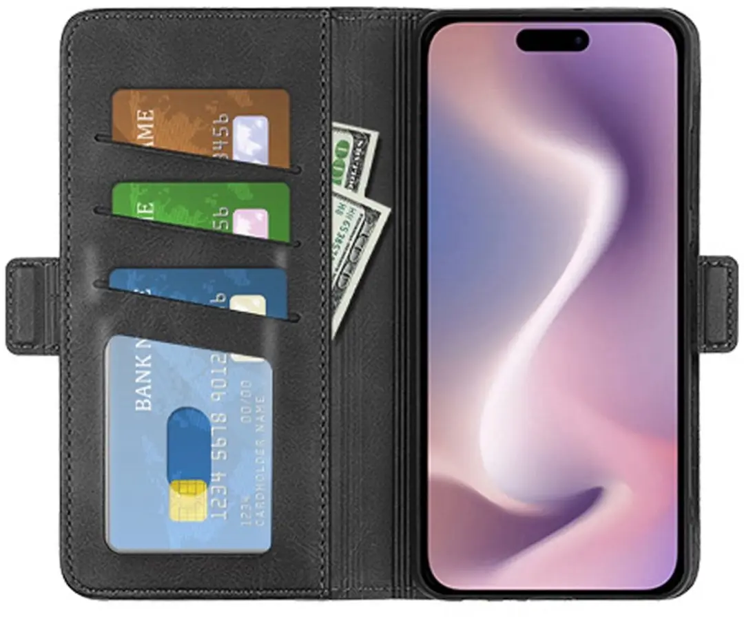 MobiQ PU Lederen Wallet Case iPhone 16