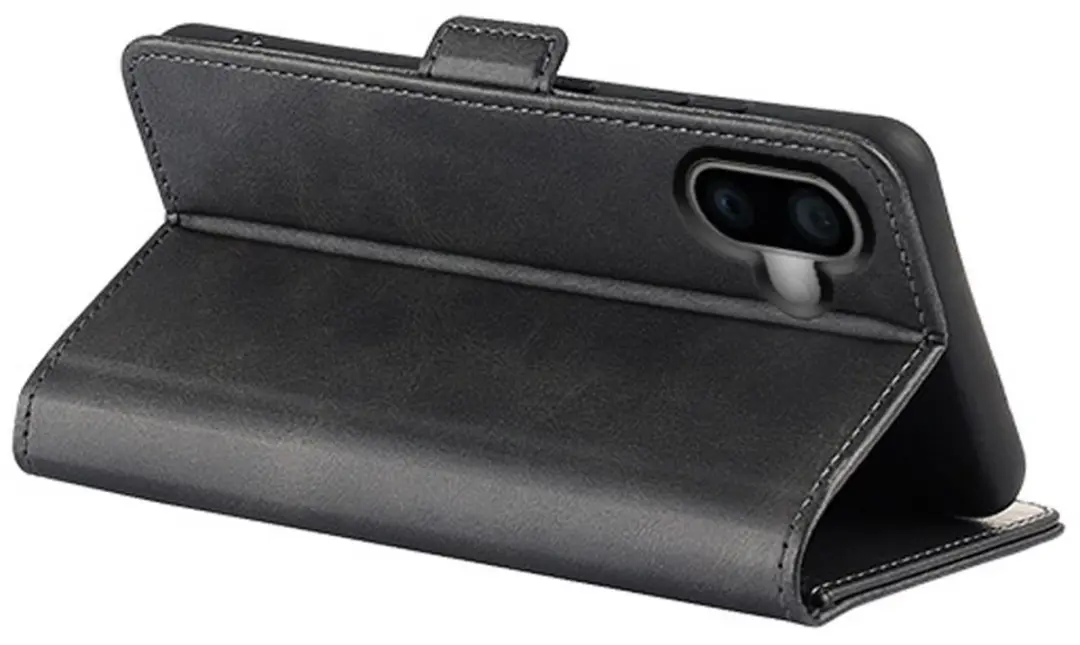 MobiQ PU Lederen Wallet Case iPhone 16 - Zwart - 46-00070