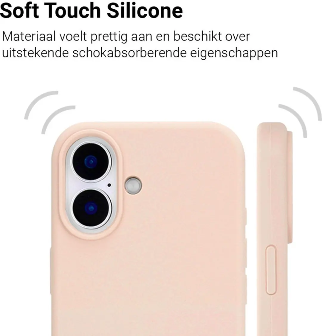 MobiQ Liquid Silicone Hoesje iPhone 16 Pro Max 46-00374 - Roze