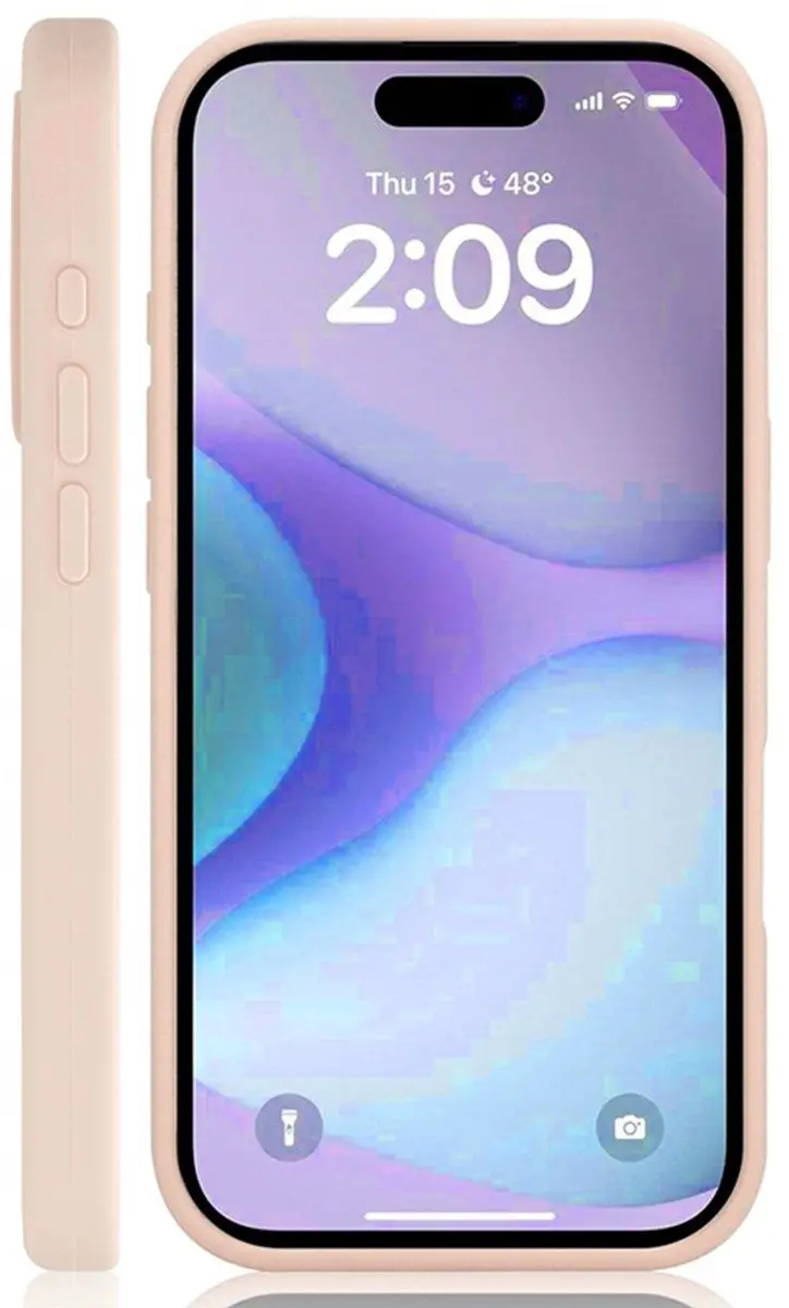 MobiQ Liquid Silicone Hoesje iPhone 16 Pro Max 46-00374 - Roze