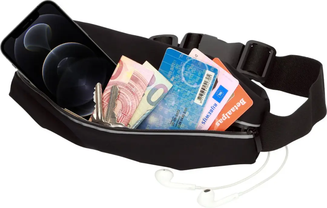 Mobiparts Comfort Fit Sport Belt MP-118491 - iPhone 12 Pro Max - 5 Pasjes - Zwart