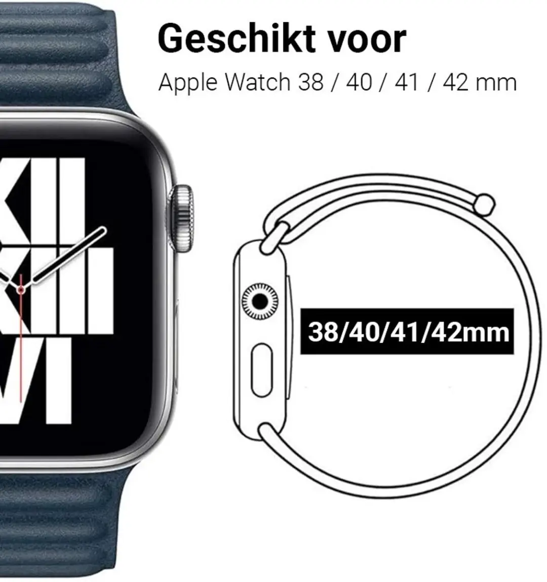 MobiQ Leather Link Magnetisch Bandje Apple Watch 40mm - Geel