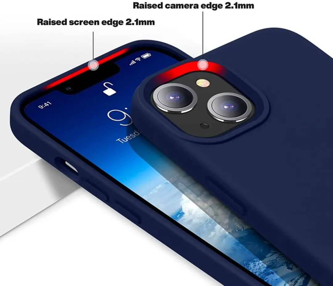 MobiQ 13-01547 Siliconen Hoesje iPhone 13 Mini - Donkerblauw