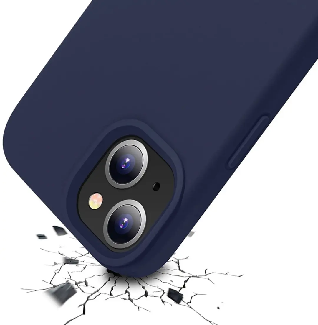 MobiQ 13-01547 Siliconen Hoesje iPhone 13 Mini - Donkerblauw