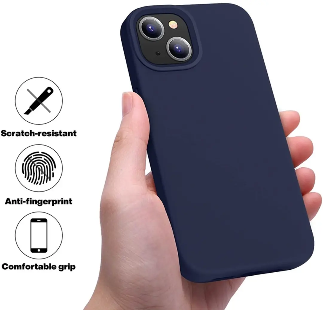 MobiQ 13-01547 Siliconen Hoesje iPhone 13 Mini - Donkerblauw