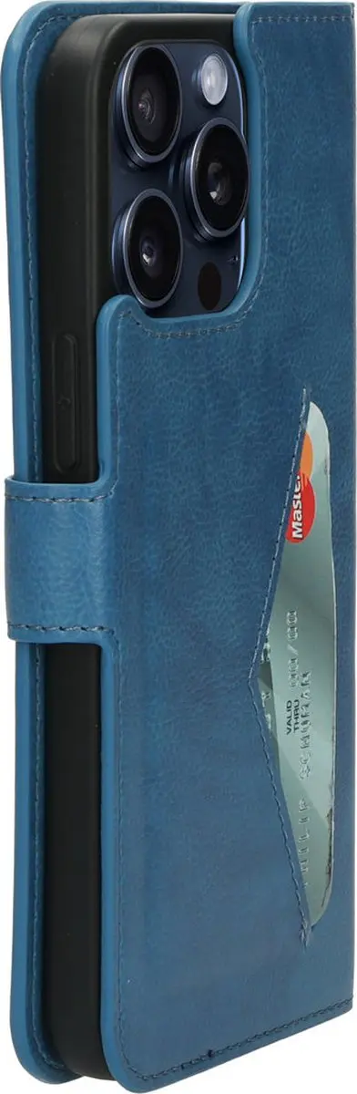Mobiparts MP-124382 Hoesje iPhone 15 Pro Max - Blauw Eco Leer