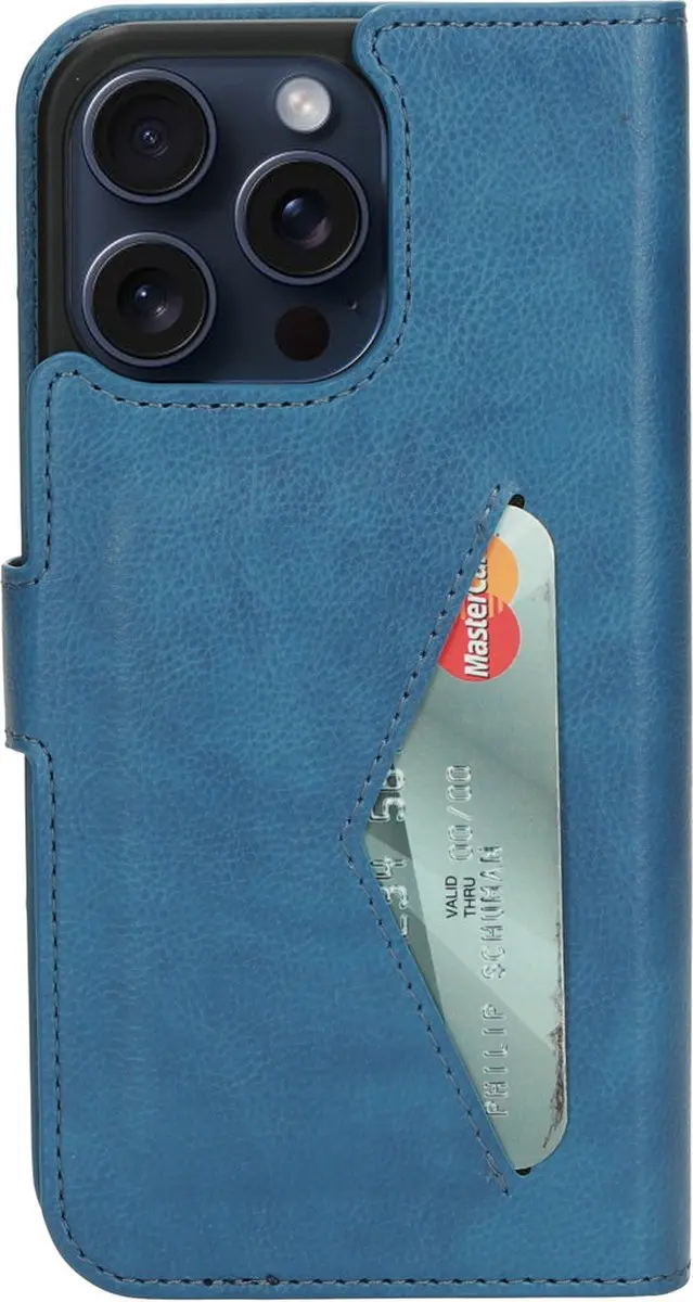 Mobiparts MP-124382 Hoesje iPhone 15 Pro Max - Blauw Eco Leer