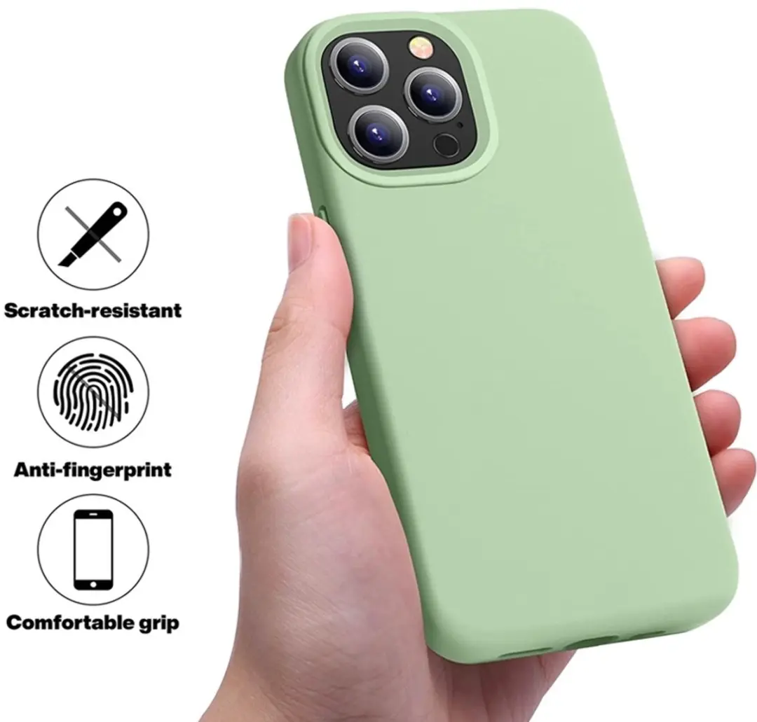 MobiQ Liquid Silicone Hoesje iPhone 14 Pro Max - mintgroen