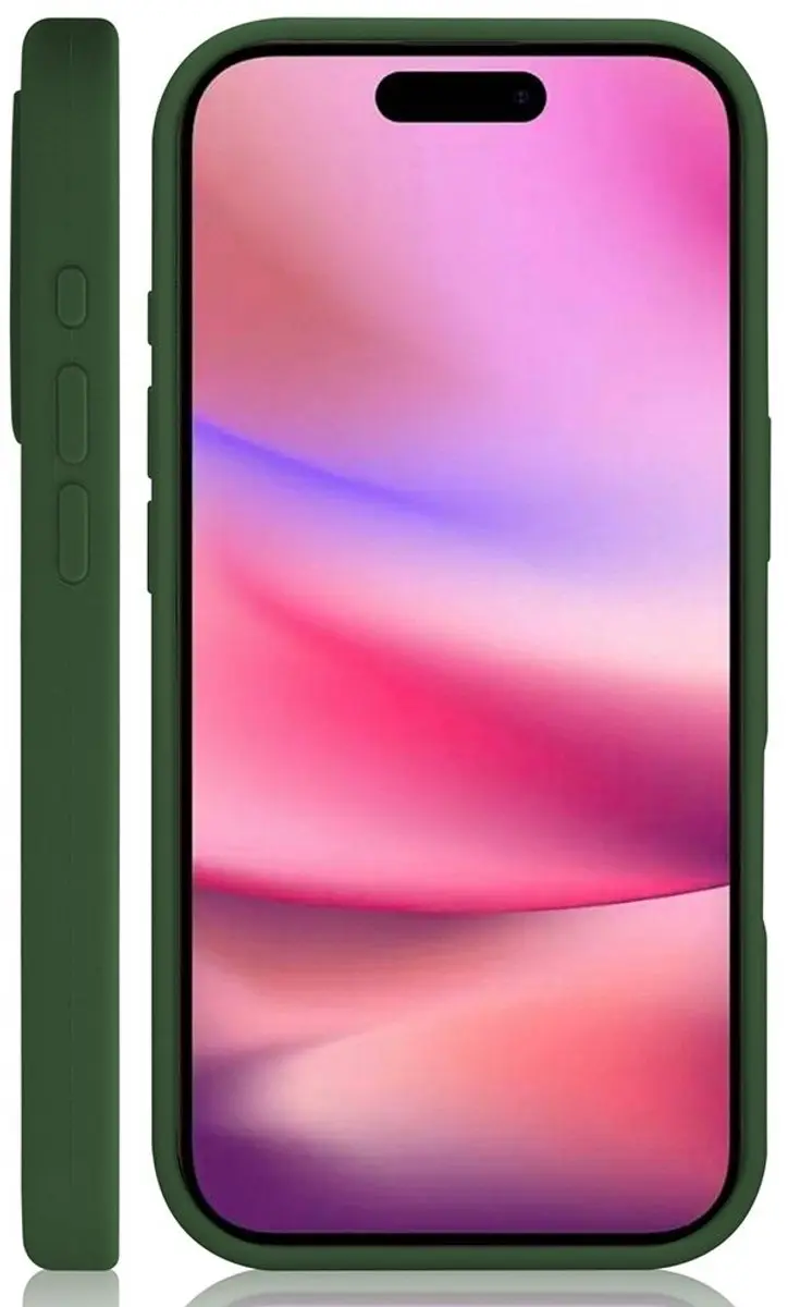 MobiQ Liquid Silicone Hoesje 46-00378 iPhone 16 Pro Max - Donkergroen