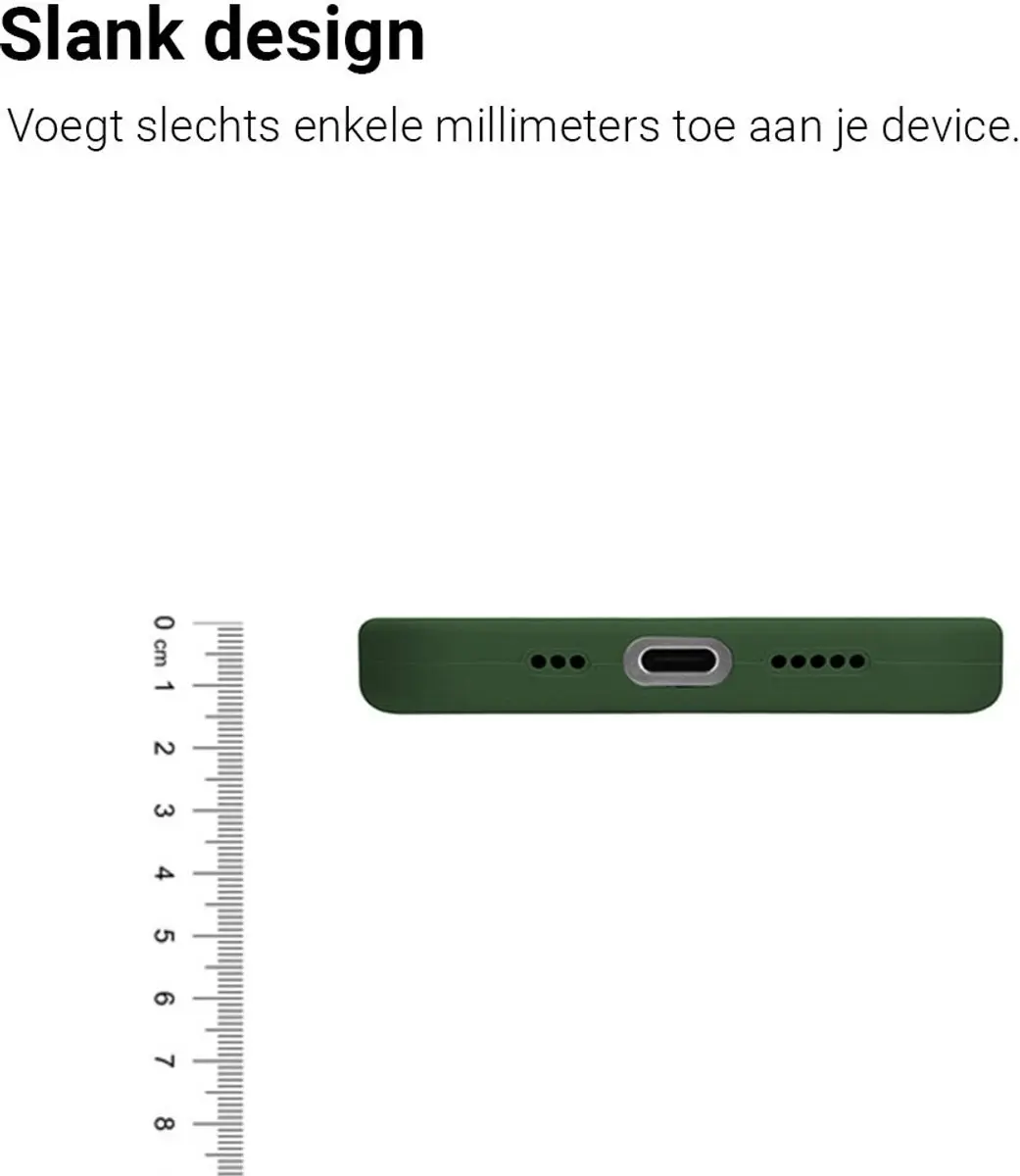 MobiQ Liquid Silicone Hoesje 46-00378 iPhone 16 Pro Max - Donkergroen