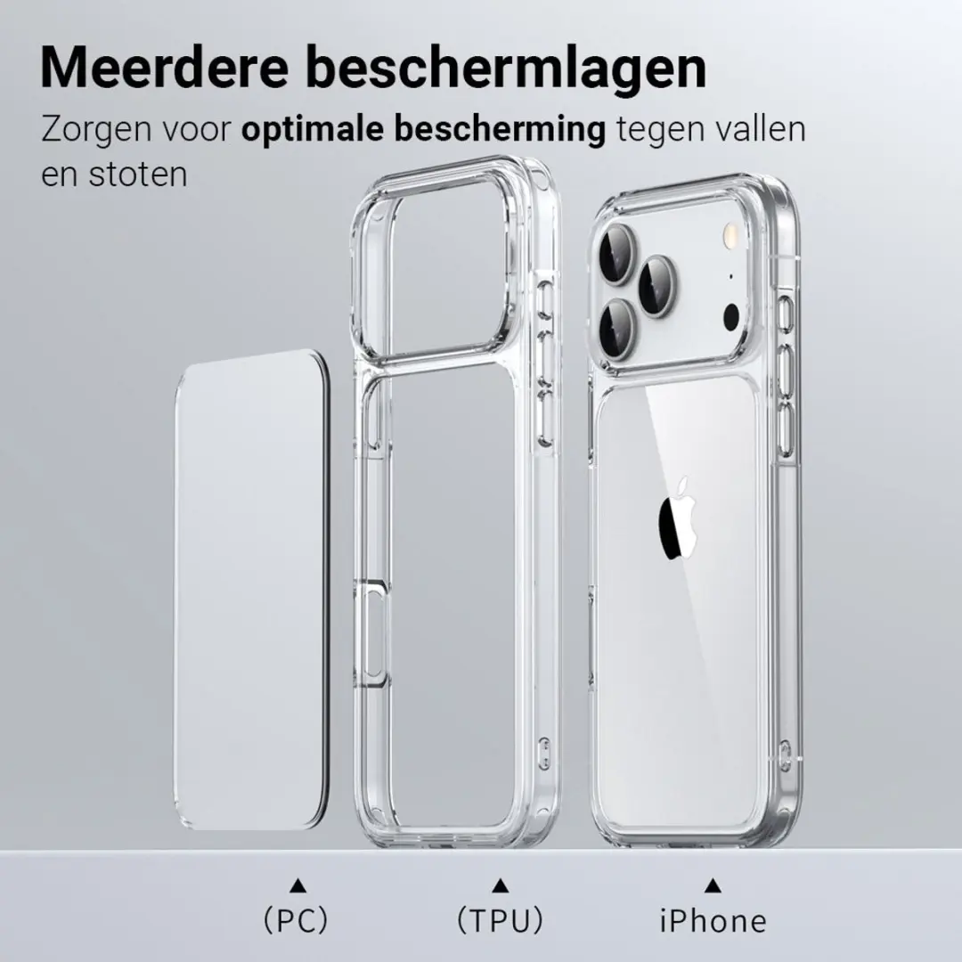 MobiQ Hard Back TPU Clear Case 46-01483 - iPhone 17 Pro Max - Smoke