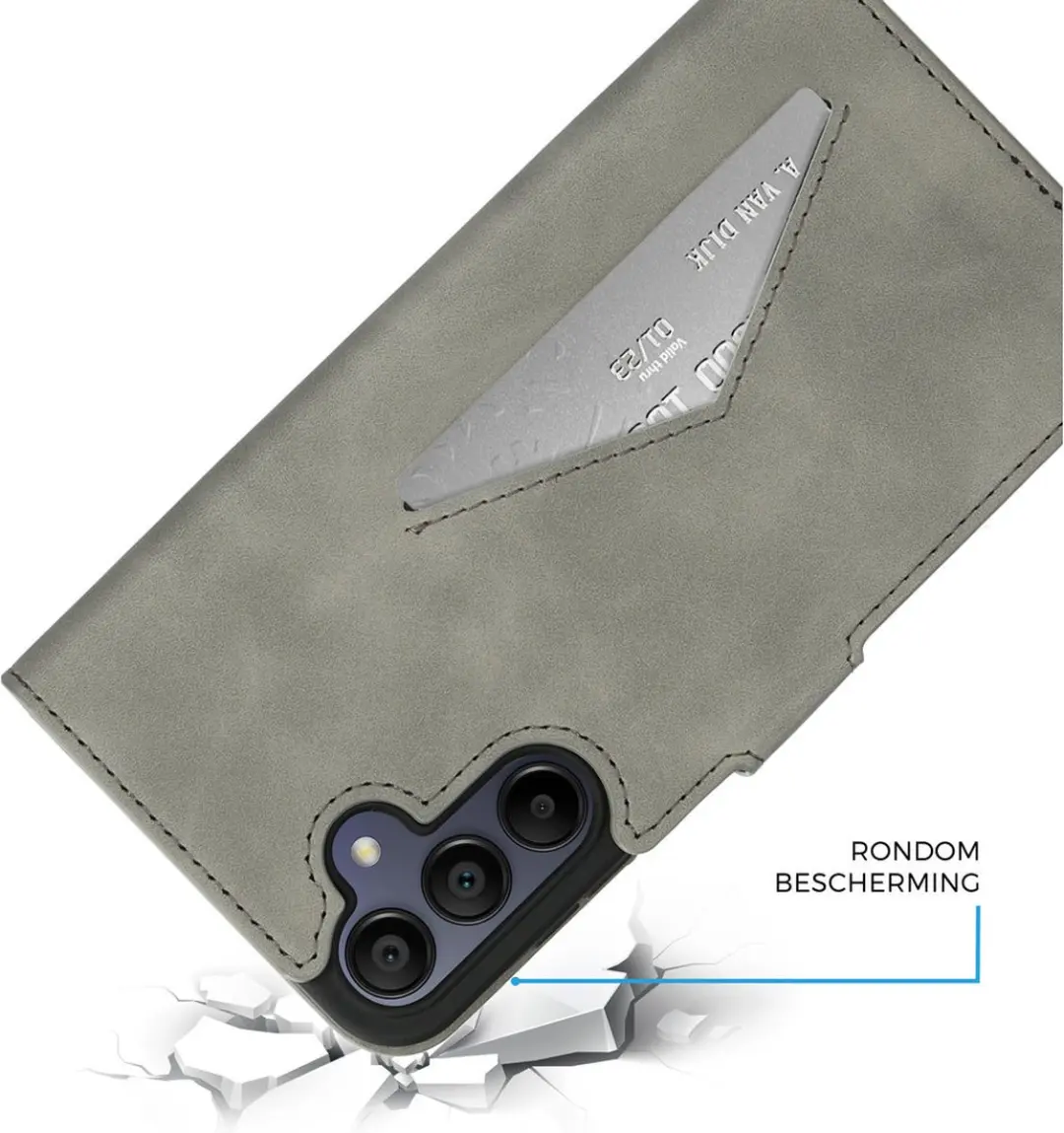 Mobiparts MP-125663 Hoesje Samsung Galaxy A15 - Wallet Grijs