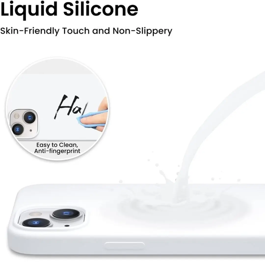 MobiQ iPhone 15 Siliconen Hoesje 13-02647 - Wit