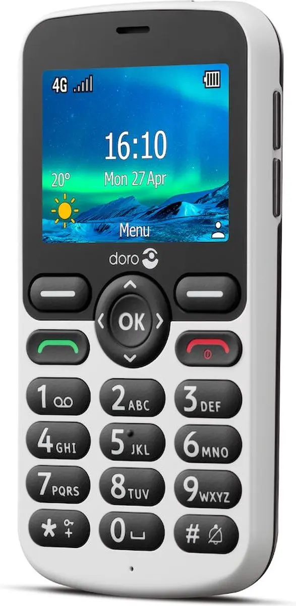 Doro 5860 4G GSM Telefoon - 128MB - 2.4" - +35dB - Wit/Zwart
