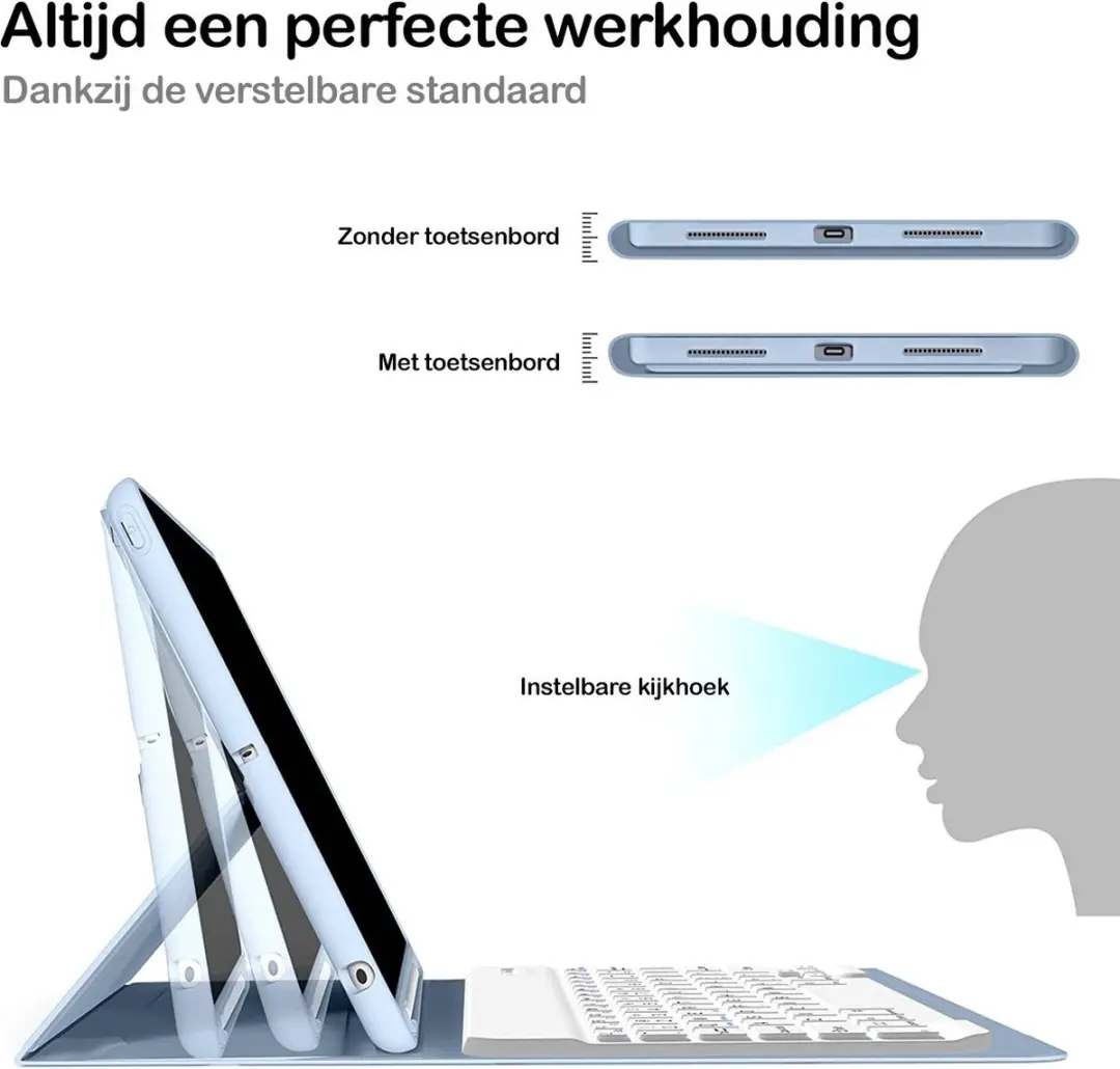 MobiQ 13-03442 Toetsenbordhoes iPad Air 6 11 - Lichtblauw