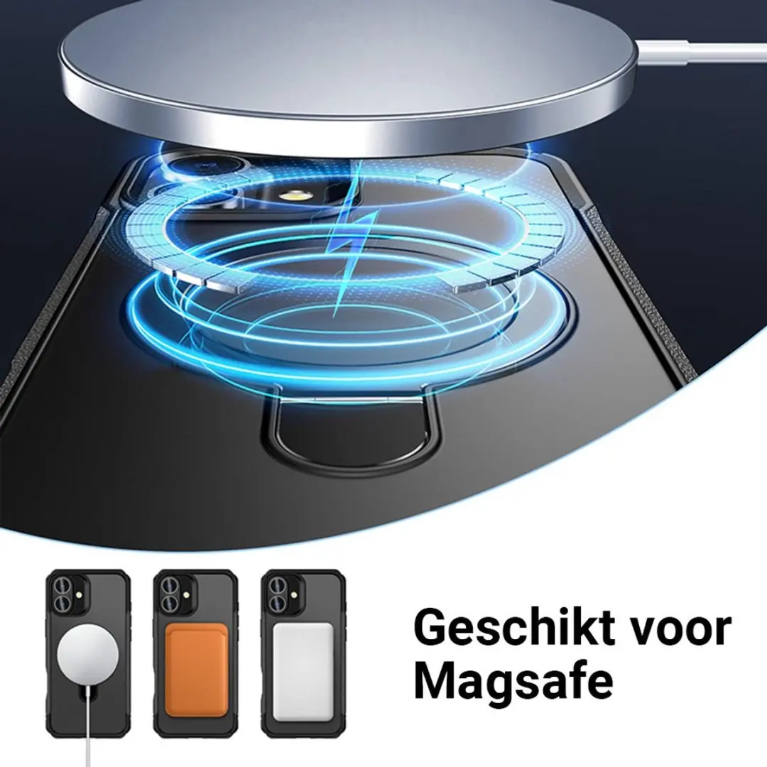 MobiQ Magnetisch Ringstand MagSafe Hoesje iPhone 17 - 46-01545 - Zwart