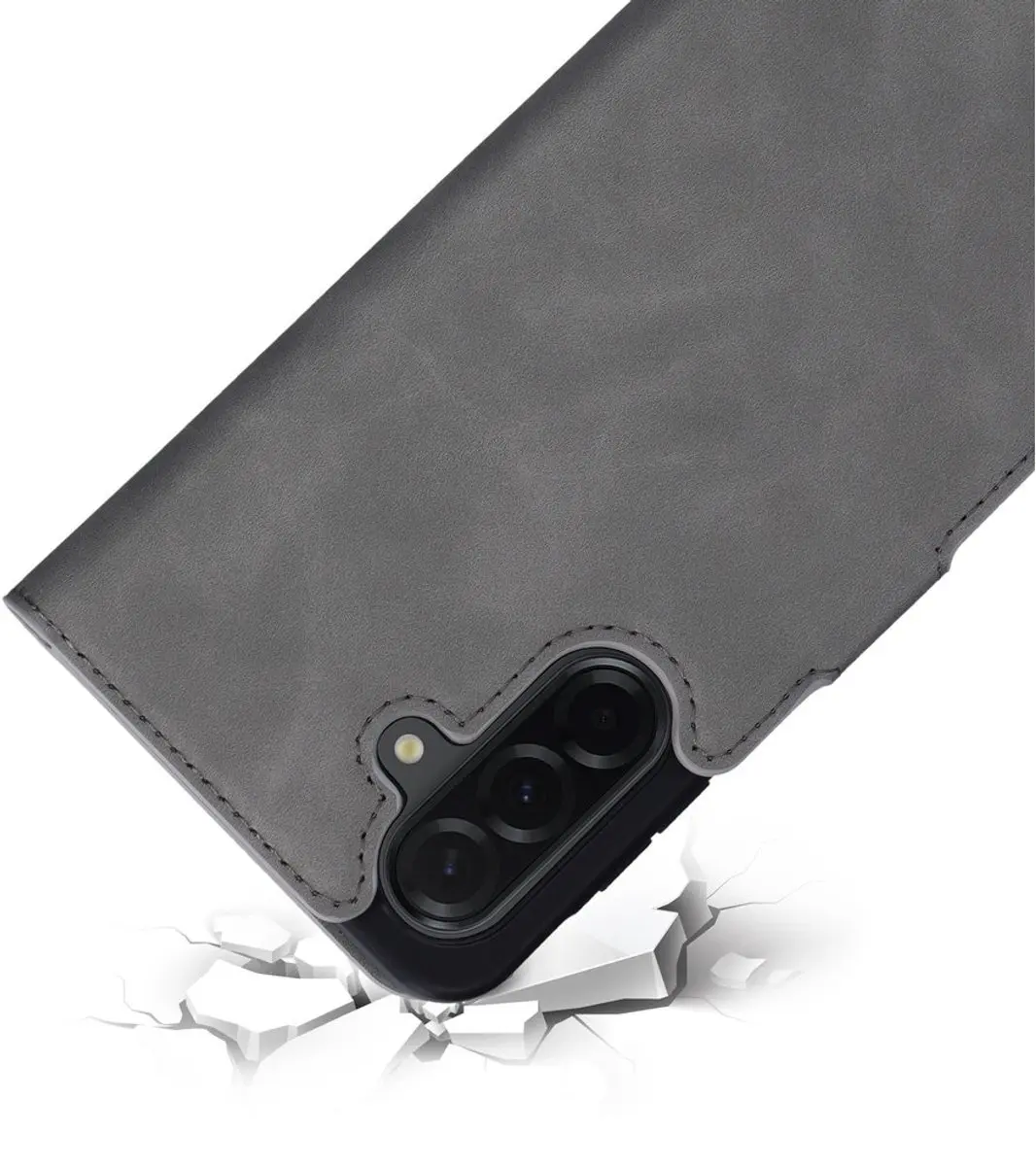 Mobiparts MP-128758 Hoesje Samsung Galaxy A26 - Wallet Eco Leer Grijs
