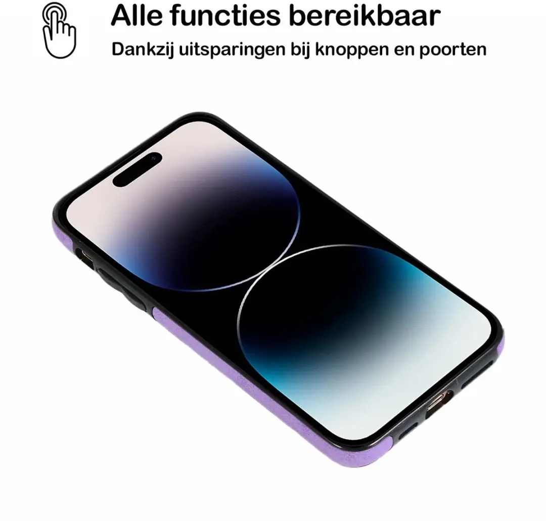 MobiQ 2-in-1 Hoesje iPhone 15 Pro - 3 Pasjes - Paars