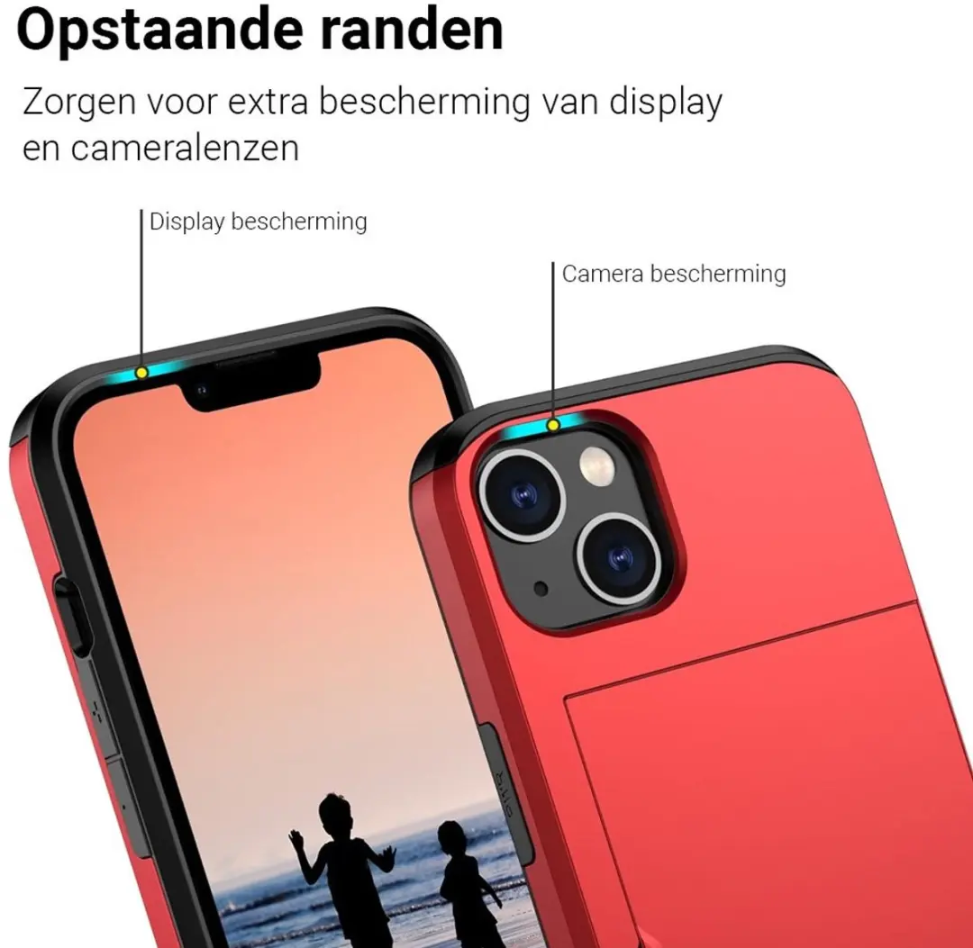 MobiQ iPhone 14 Pashoesje - 2 Pasjes - Rood