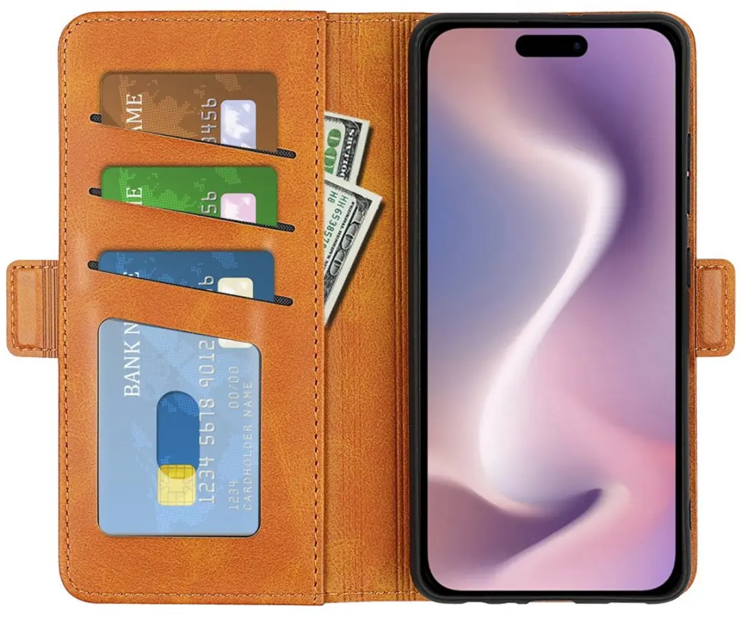 MobiQ PU Lederen Wallet Case iPhone 16