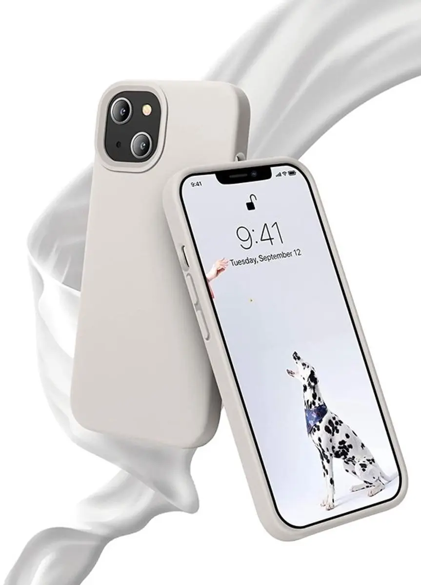 MobiQ iPhone 15 Siliconen Hoesje - Lichtgrijs - 13-02652